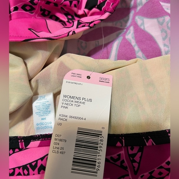 TROPICAL ESCAPE cocao wave Pink Swim Tankini - Picture 3 of 13
